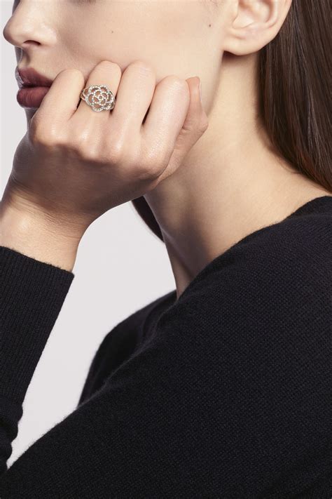 chanel camelia ajoure ring|chanel camelia ring price.